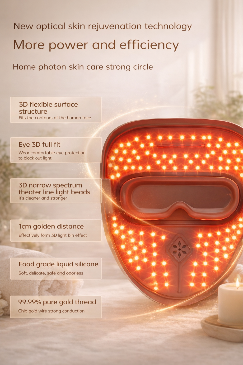 320 LED Light beads Therapy Face Mask – Professional Skincare Device for Anti-Aging, Acne & Wellness