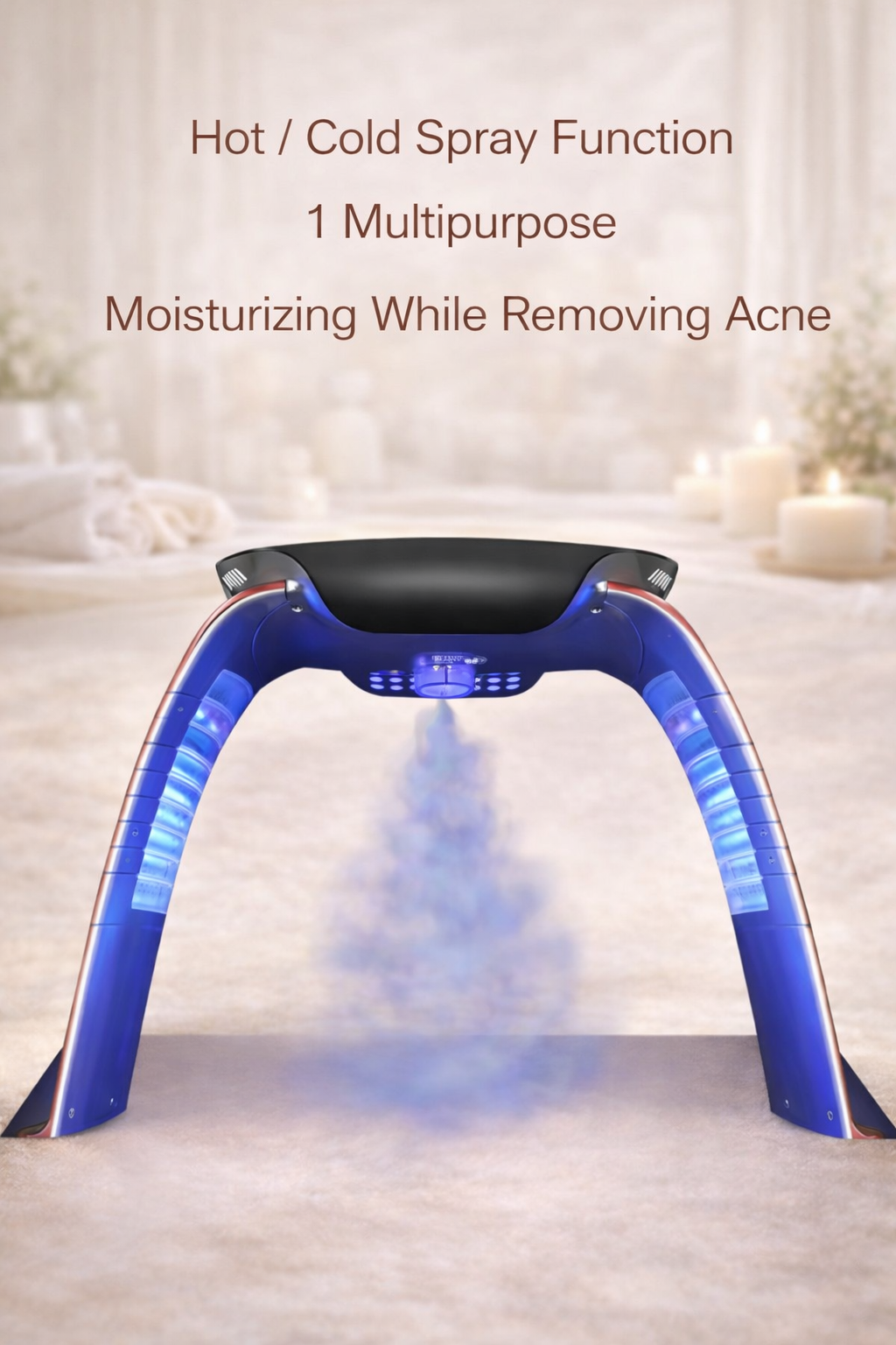 7-Color LED Face & Neck Therapy Set – Photon Light Mask with Hot & Cold Spray for Anti-Aging & Acne Care