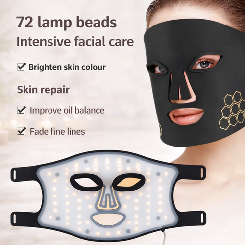 72-LED Facial Light Therapy Mask Set – Multi-Color Photorejuvenation Device for Anti-Aging, Wrinkle Repair & Skin Renewal
