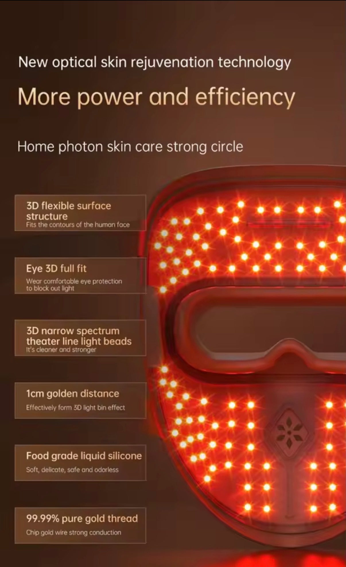 320 LED Light beads Therapy Face Mask – Professional Skincare Device for Anti-Aging, Acne & Wellness