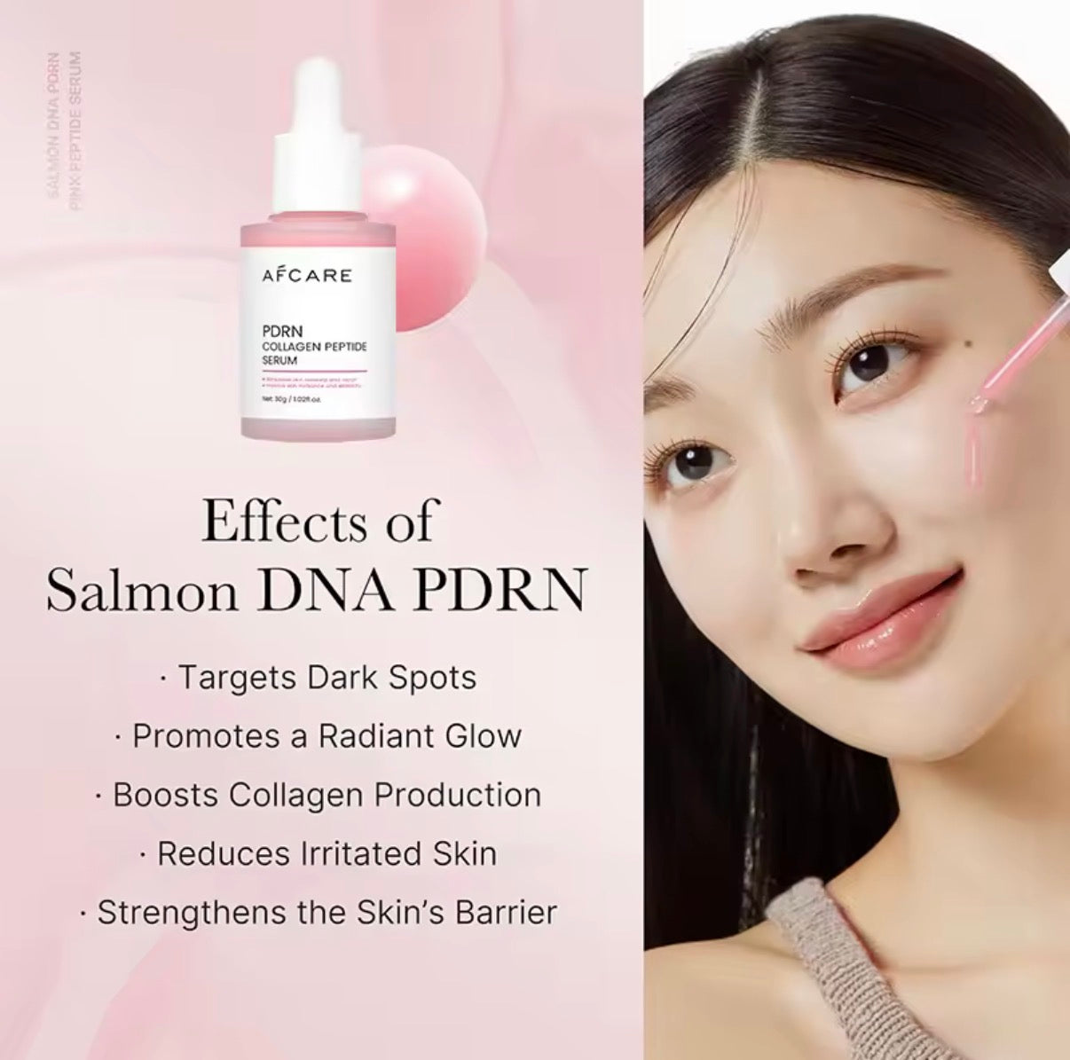 Salmon DNA PDRN Collagen Peptide  "AF Care" Pink Glow serum 30ML
