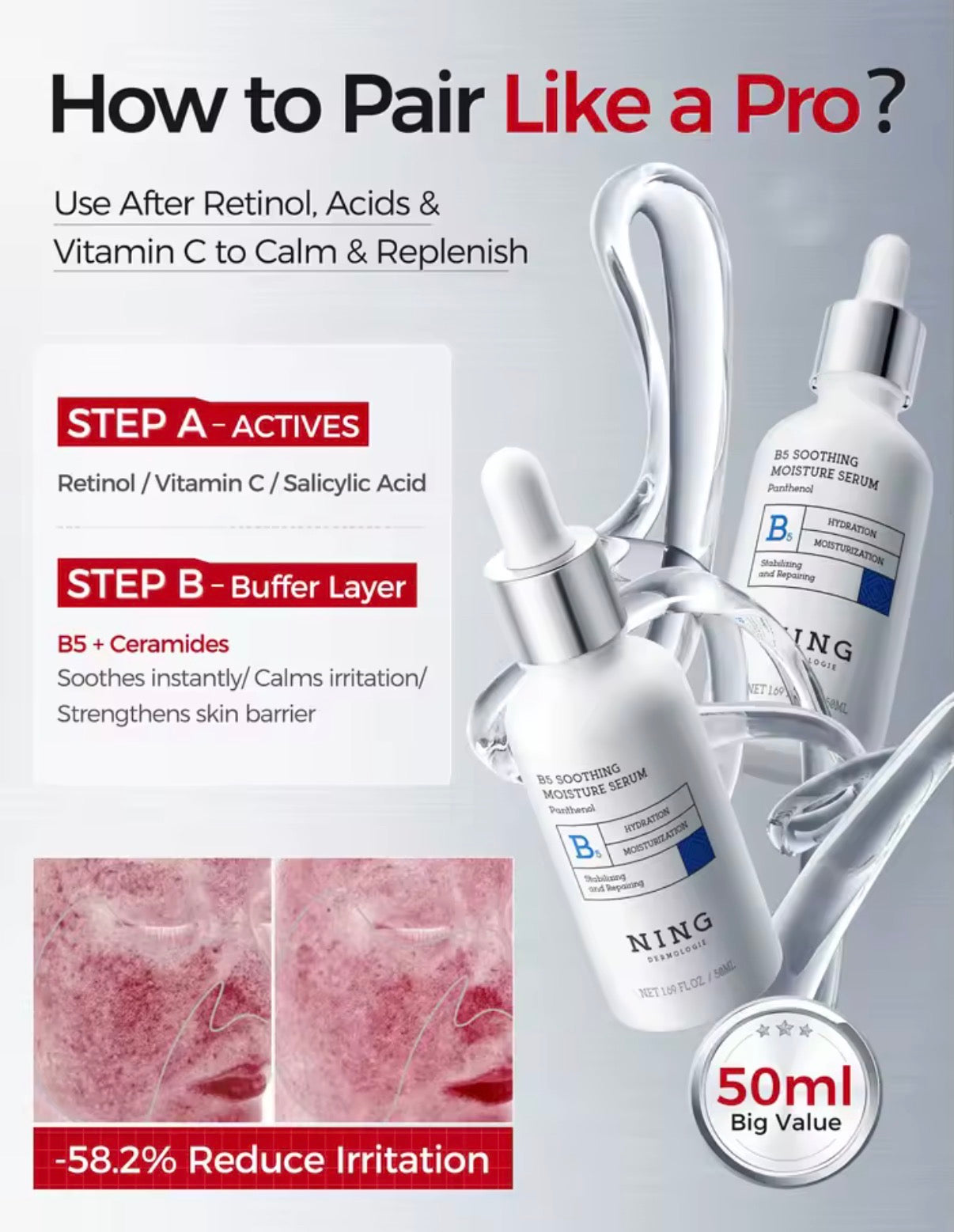 NING B5 Soothing Moisture Serum (Panthenol) – Ultimate Calming & Barrier Repair